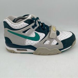 Nike Men’s Air Trainer 3 White Midnight Turquoise Basketball Shoes - Size 9